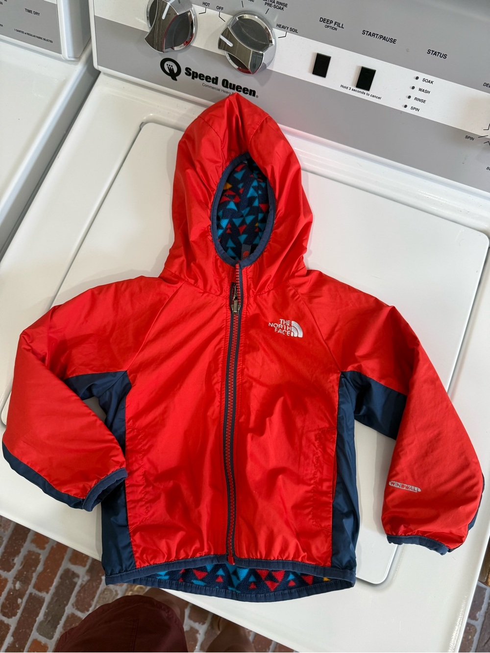 The North Face Red and Navy Kids' Hooded Jacket
